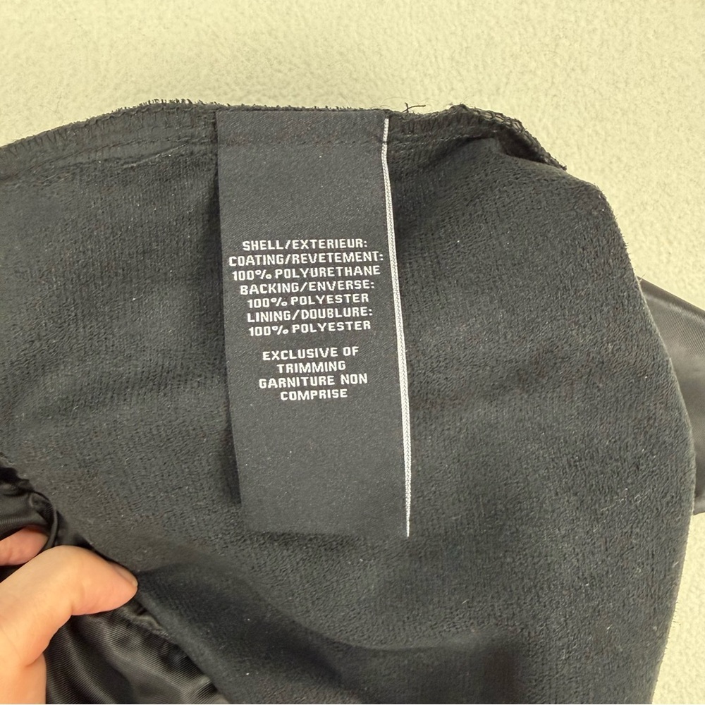 7 For All Mankind Black Faux Leather Jogger Pants - Picture 7 of 8